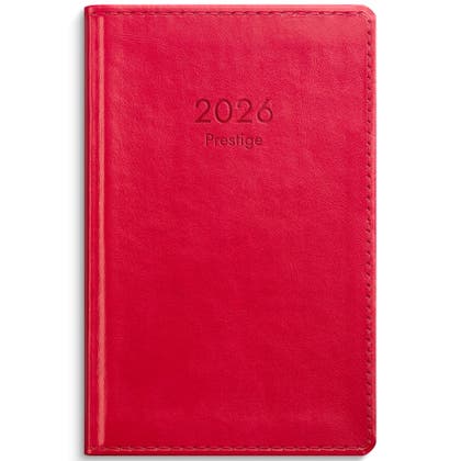 Kalender Prestige 2026 röd konstläder