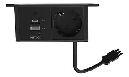 Eluttag under bord USB-A+C Deltaco