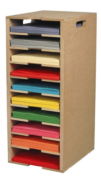 Hylla för papper och kartong