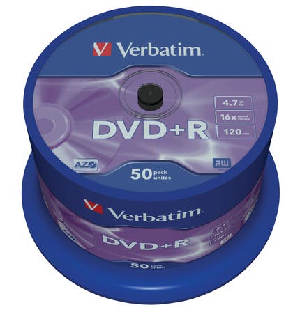 DVD+R Verbatim 16x 50 st/fp