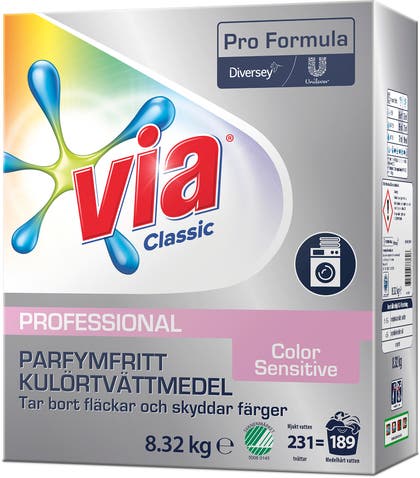 Tvättmedel Via Professional Color Sensitive+ 8,32 kg