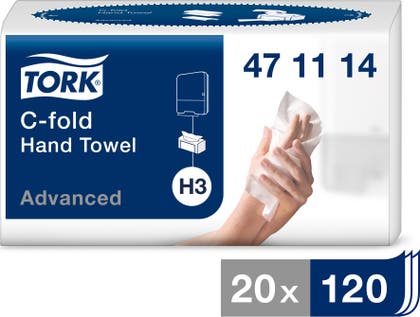 Pappershandduk C-fold Advanced Tork H3 2400 st/fp