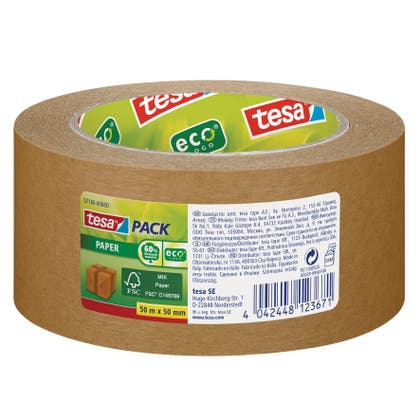 Packtejp ecoLogo® Tesa 50 meter x 50 mm 107my papper