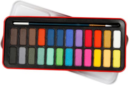 Akvarellfärger i set