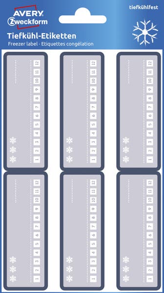 Frysetikett 26x73 mm Grå 24/fp