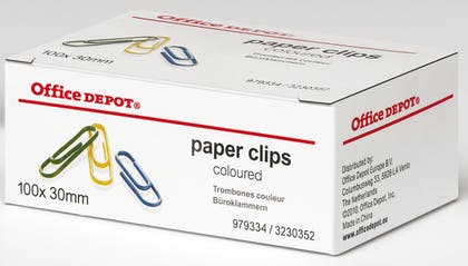 Gem sorterade färger Office Depot 30mm 100/fp