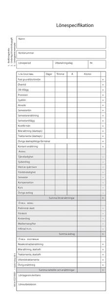 Lönespecifikation 100 st/fp