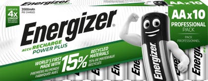Energizer Laddningsbara Batterier AA 10-pack 2000mAH