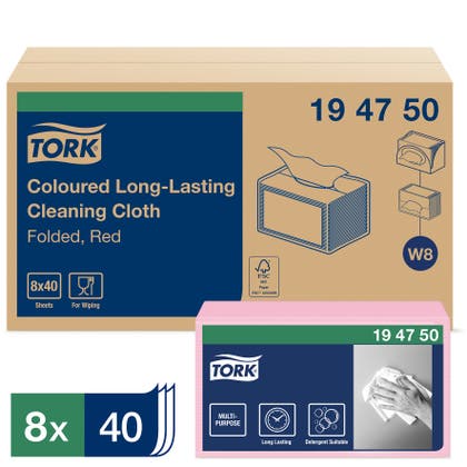 Rengöringsdukar W8 Färgkodade Tork