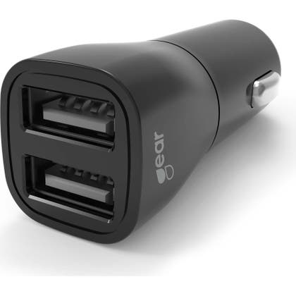 Laddare 12/24V 2xUSB-A 3,4A Svart Gear