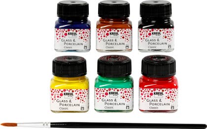 Glas- och porslinsfärg 6 x 20 ml