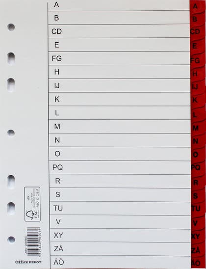 Register flikförstärkt A5 A-Ö