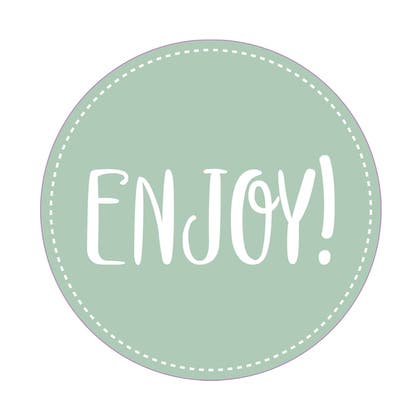 Etikett ENJOY! Ø50 mm 500 st/fp