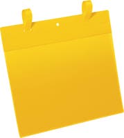 Plastficka A4L med fästband gul 50 st/fp